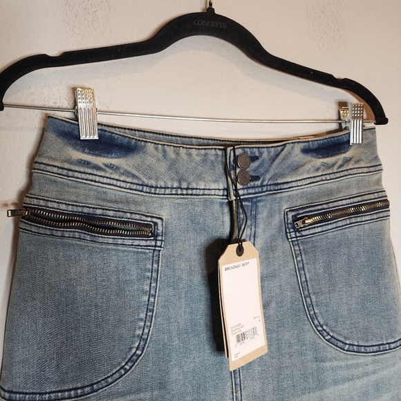 NWT Prana Stretch Denim Dusted Blue Broadway Jean Skirt Women's Size 4 - Picture 2 of 14